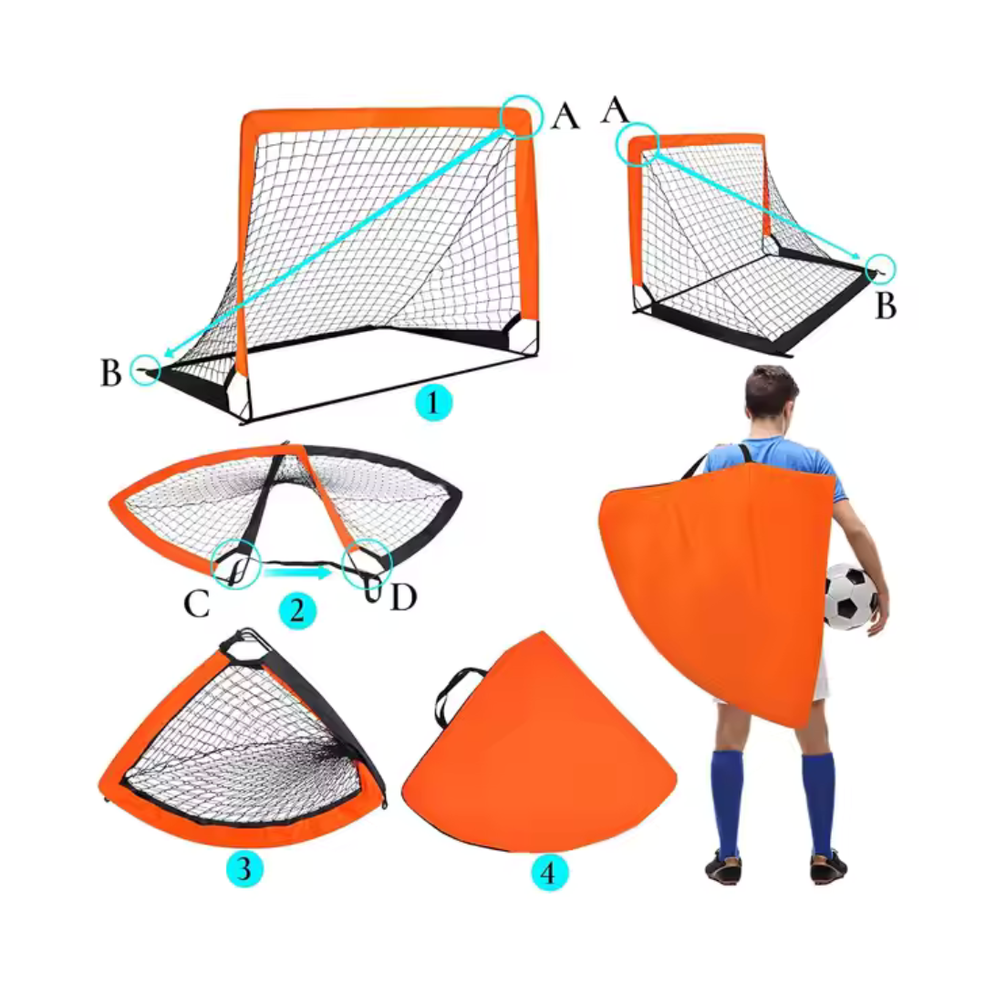 Portable Mini Soccer Goals – Foldable Pop-Up Football Nets