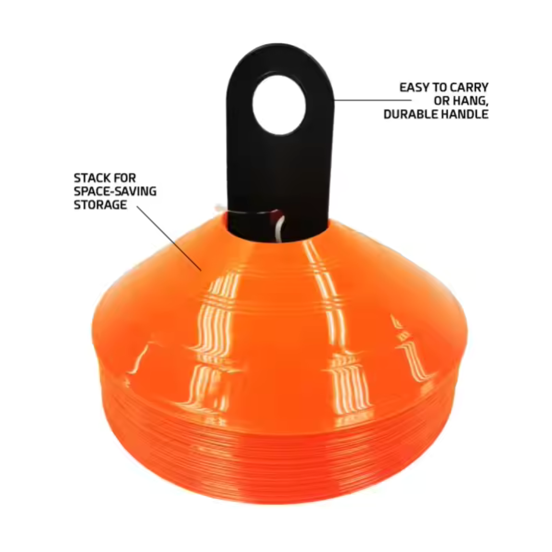 50-Pack Agility Training Cones Set – With Carry Bag & Holder