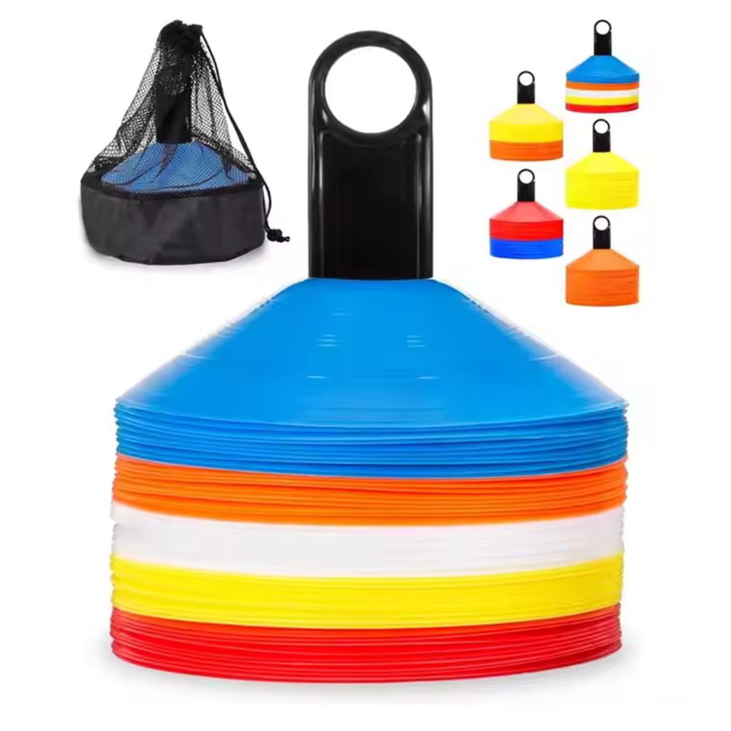 50-Pack Agility Training Cones Set – With Carry Bag & Holder