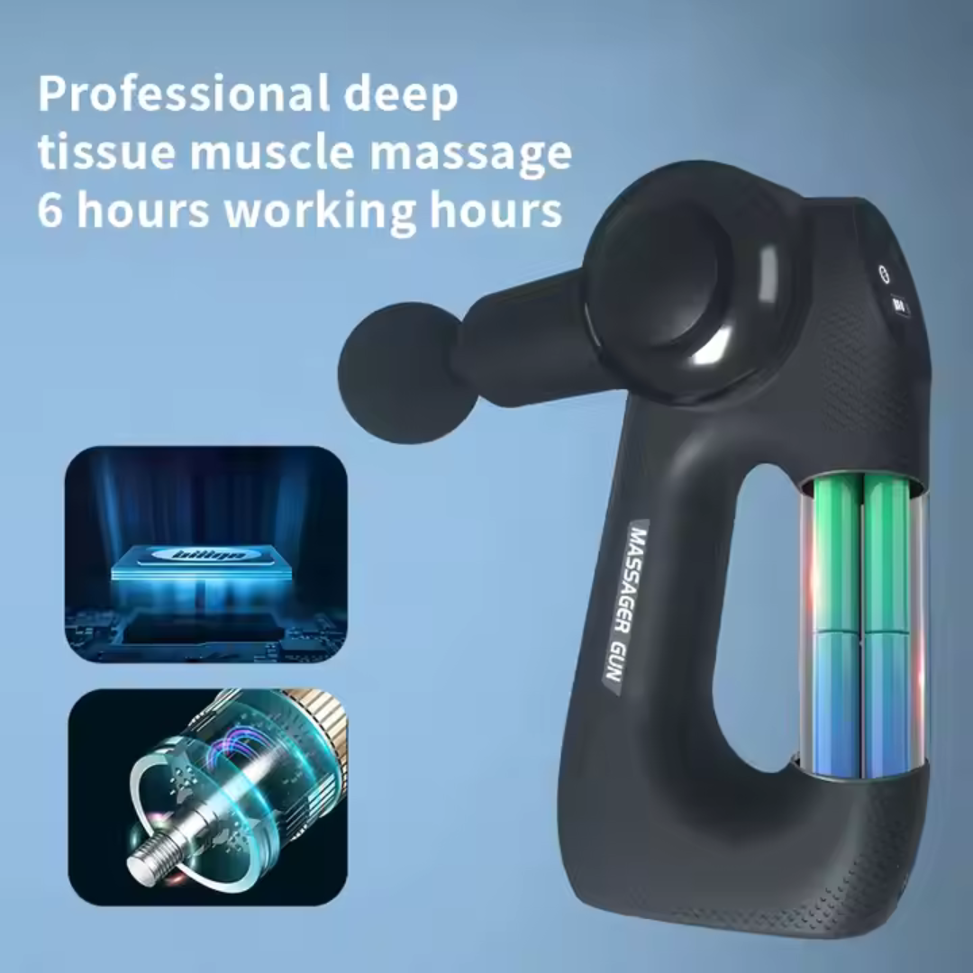 DeepForce Pro Massage Gun – Premium Percussion Therapy with Heat & Cold Attachments