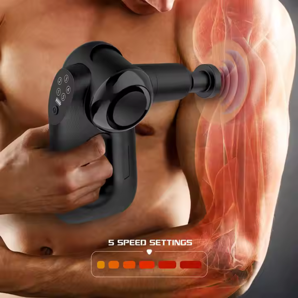 DeepForce Pro Massage Gun – Premium Percussion Therapy with Heat & Cold Attachments