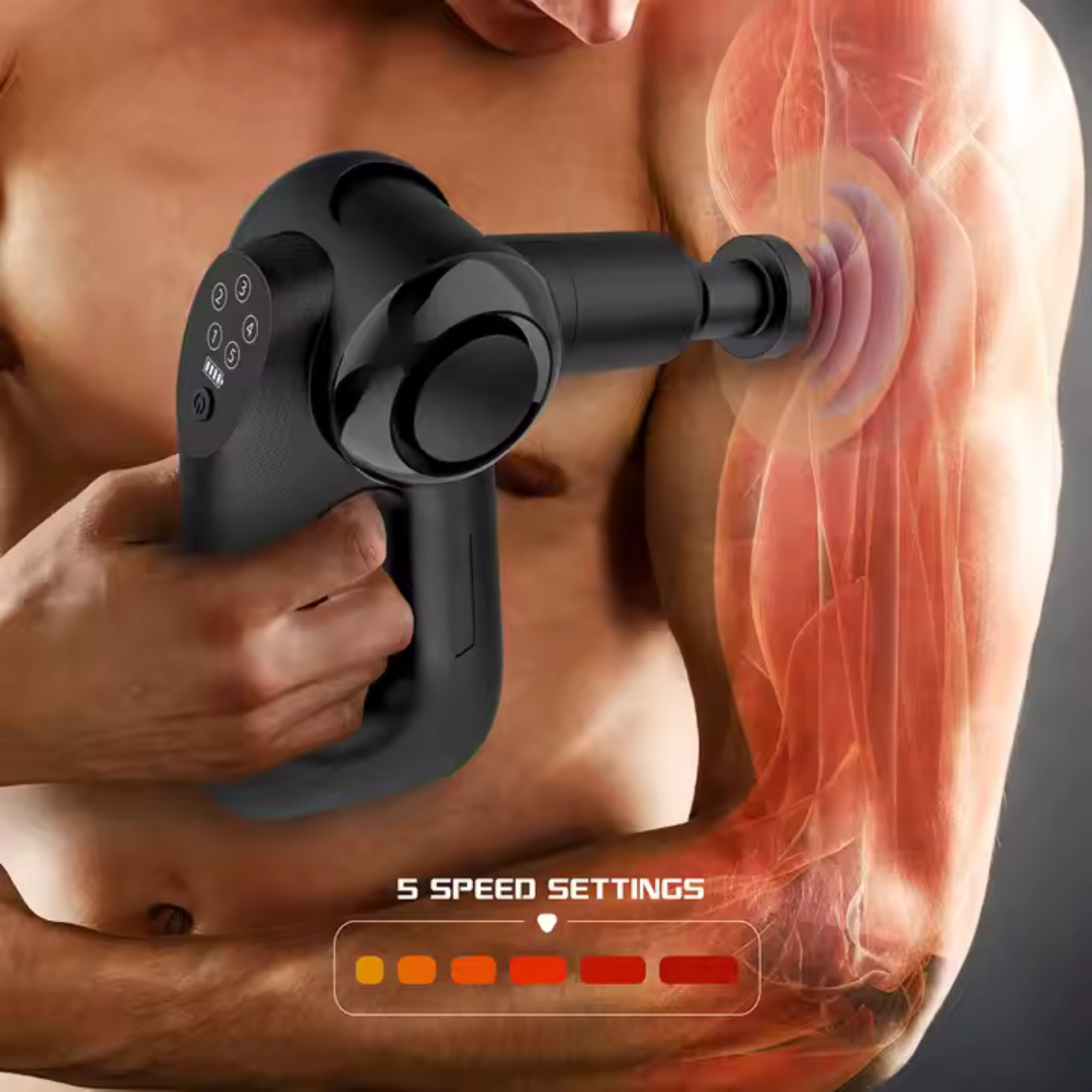 DeepForce Pro Massage Gun – Premium Percussion Therapy with Heat & Cold Attachments
